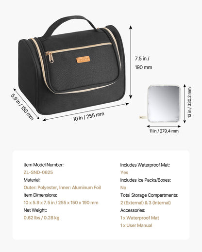 Tragbare Milchpumpentasche mit wasserdichter Matte, passend für M5/M6, inklusive Abpumpzubehör und Aufbewahrungsmöglichkeit für Muttermilch, ideal für Arbeit, Reisen und Familie, Schwarz