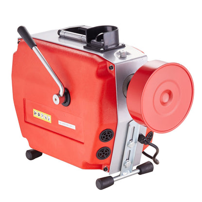 120 Fuß x 7/8 Zoll Abflussreinigungsmaschine, 420 W elektrische Abflussspirale mit manueller Zuführung - mit 6 Schneidmessern, 2 Stahlseilen (120 Fuß x 7/8 Zoll und 18 Fuß x 3/8 Zoll) und CW/CCW-Steuerung für Rohre von 1,9 Zoll bis 6 Zoll