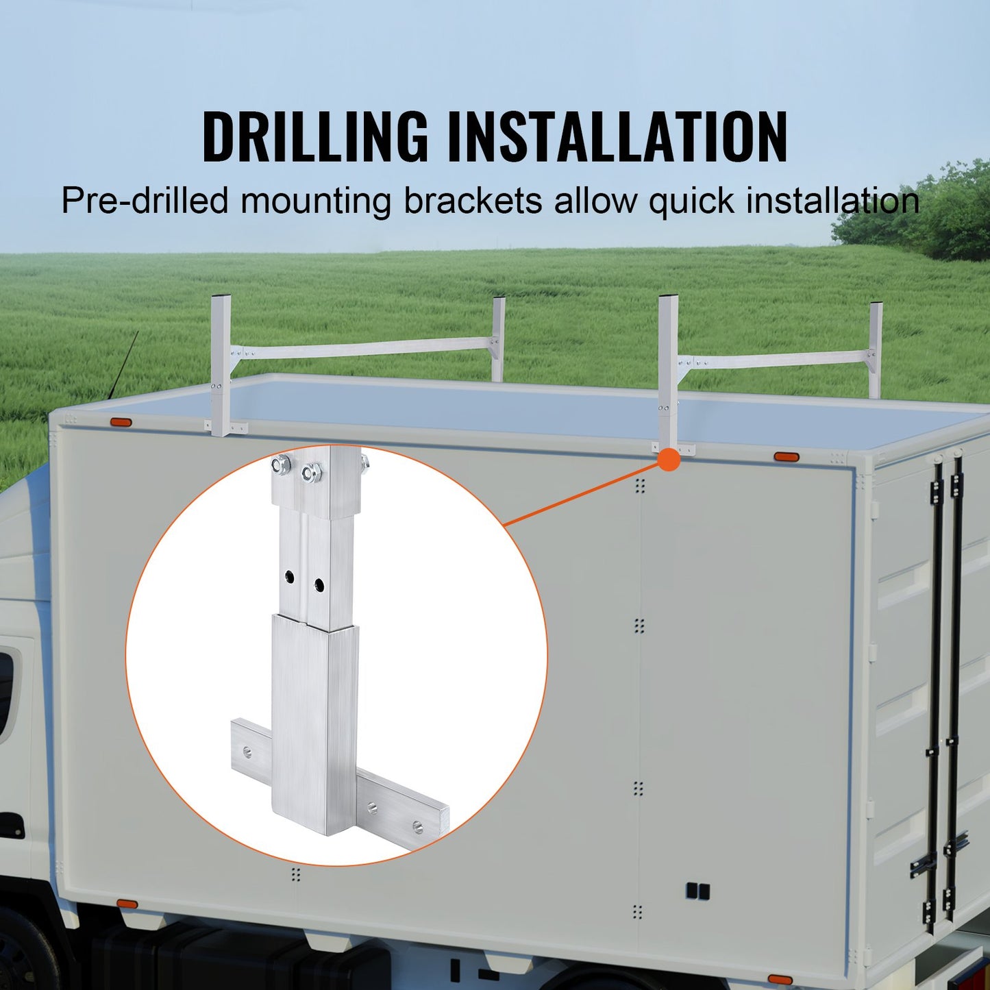 Dachleitergestell für Transporter, 2-Querträger aus Aluminiumlegierung, Tragkraft 181 kg, mit Regenrinne, verstellbare Länge 1300–2060 mm, geeignet für Transporter, Pritschenwagen und Anhänger