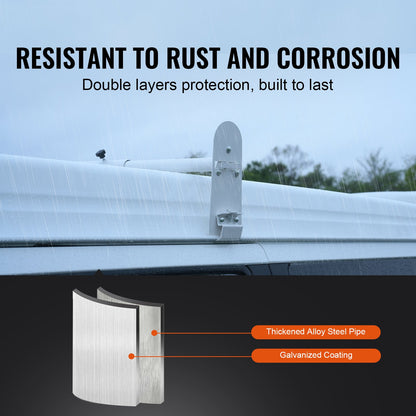 Dachgepäckträger für Transporter, 3-Querträger aus legiertem Stahl, 340 kg Tragkraft, Regenrinnen-Dachgepäckträger, verstellbare Länge von 102,2 cm bis 190 cm, kompatibel mit Chevrolet Express, GMC Savana usw.