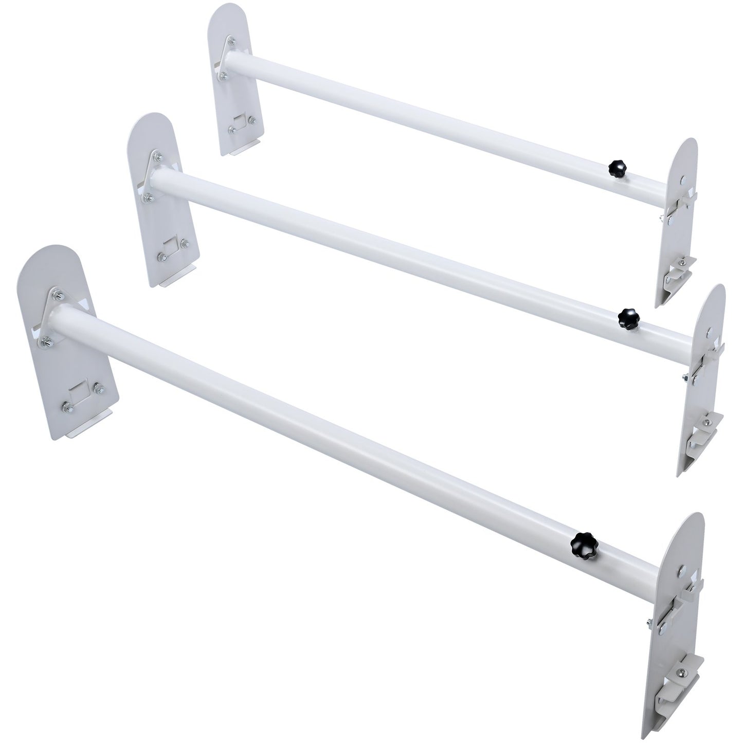 Dachgepäckträger für Transporter, 3-Querträger aus legiertem Stahl, 340 kg Tragkraft, Regenrinnen-Dachgepäckträger, verstellbare Länge von 102,2 cm bis 190 cm, kompatibel mit Chevrolet Express, GMC Savana usw.