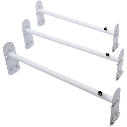 Dachgepäckträger für Transporter, 3-Querträger aus legiertem Stahl, 340 kg Tragkraft, Regenrinnen-Dachgepäckträger, verstellbare Länge von 102,2 cm bis 190 cm, kompatibel mit Chevrolet Express, GMC Savana usw.