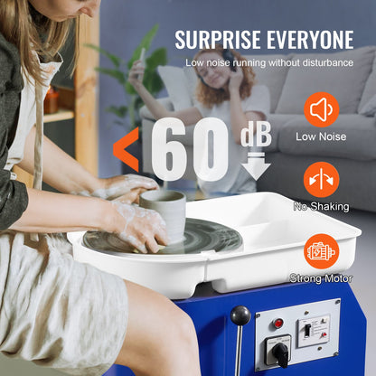 Töpferscheibe 27,9 cm, Keramikscheibe mit Fußpedal, Bildhauerwerkzeug, Schürze, 350 W