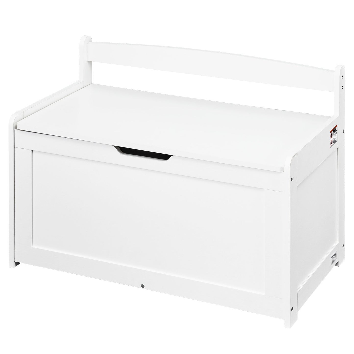 Wooden Toy Chest for Kids, Toddler Toy Storage Box with Flip-Top Lid and Safety Hinge, 32.68 x 17.91 x 24.02" Large Kids Storage Bench for Playroom, Bedroom, Living Room or Entryway, White