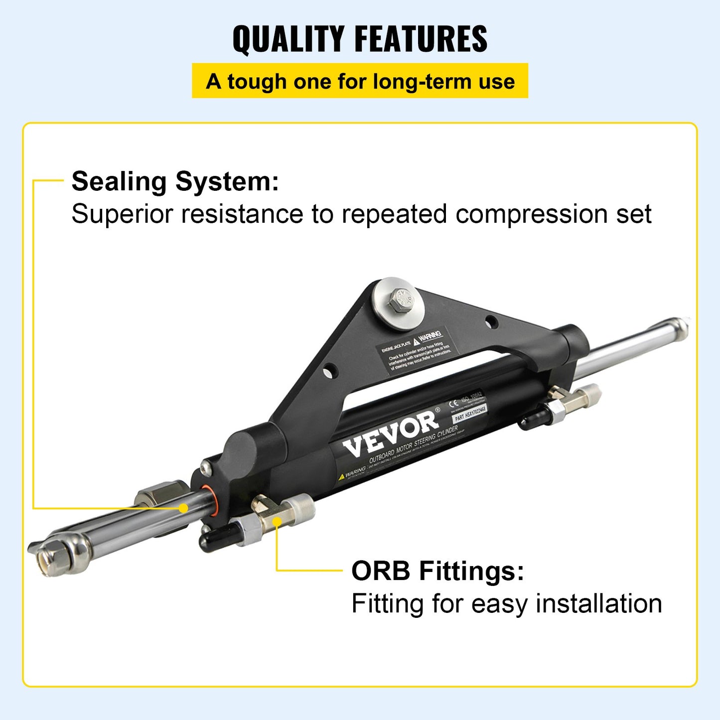 Hydraulic Steering Cylinder HC4645H Front Mount Hydraulic Outboard Marine Steering Cylinder Suit for Up to 150HP Boats Steering,hydraulic steering