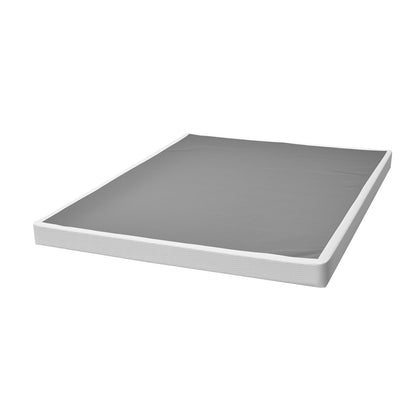 Boxspringbett, Queensize-Bettgestell mit waschbarem Stoffbezug, robustes Metallgestell für Queensize-Betten, 10 cm dicke Matratzenunterlage, maximale Belastbarkeit 1588 kg, einfache Montage, 201 cm L x 151 cm B x 10 cm H