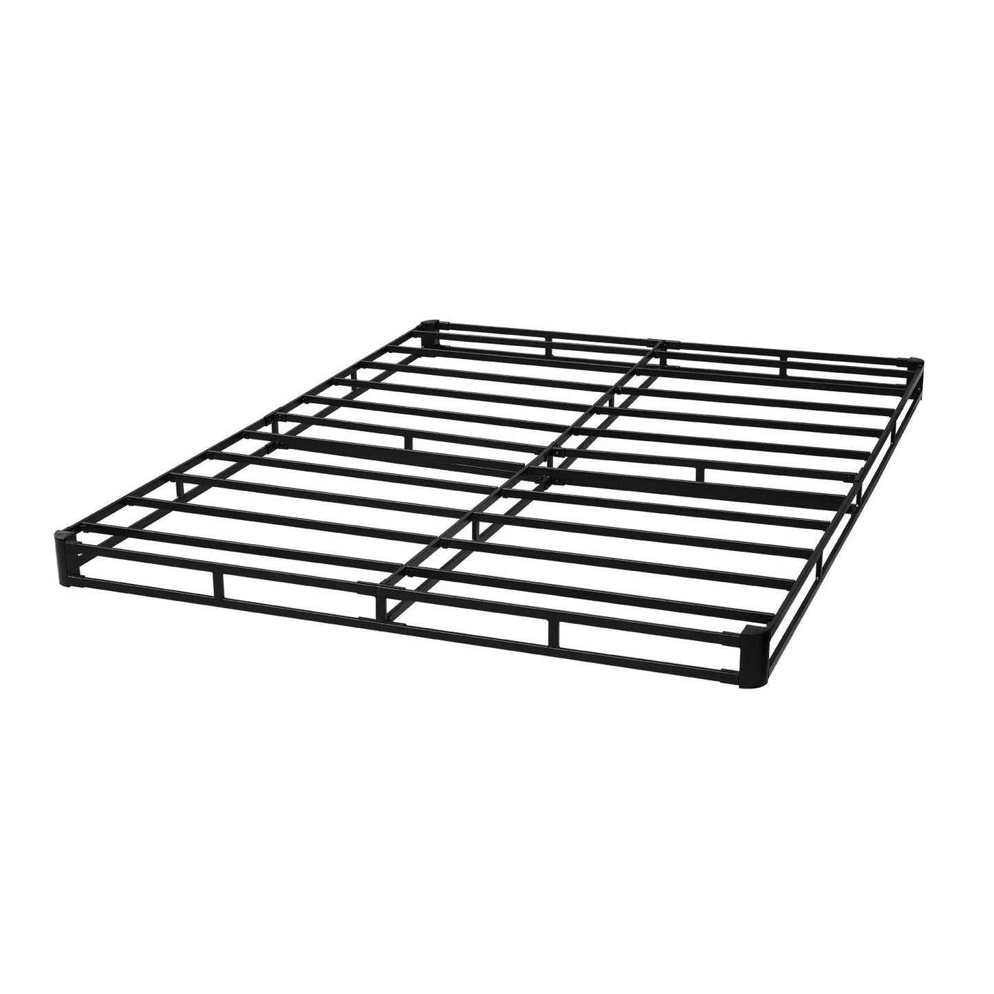 Boxspringbett, Queensize-Bettgestell mit waschbarem Stoffbezug, robustes Metallgestell für Queensize-Betten, 10 cm dicke Matratzenunterlage, maximale Belastbarkeit 1588 kg, einfache Montage, 201 cm L x 151 cm B x 10 cm H