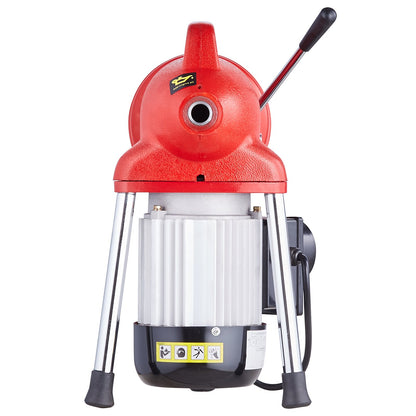 Drain Cleaner Machine 120FT x 5/8 Inch, 370W Electric Sewer Snake Auger Manual Feed - with 2 Sectional Steel Cables(120' x 5/8" and 23' x 3/8"), 7 Cutters and CW/CCW Control for 1.6" to 4" Pipes