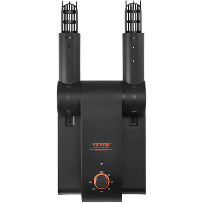 180° Foldable 2 Tubes Shoe Dryer, Portable Boot Dryer with Timer, Boot Warmers/Dryer with Heat Blower & PP(V0 Flame Retardant) for Snow Boots, Leather Shoes, Canvas Shoes, Socks, Black & Orange