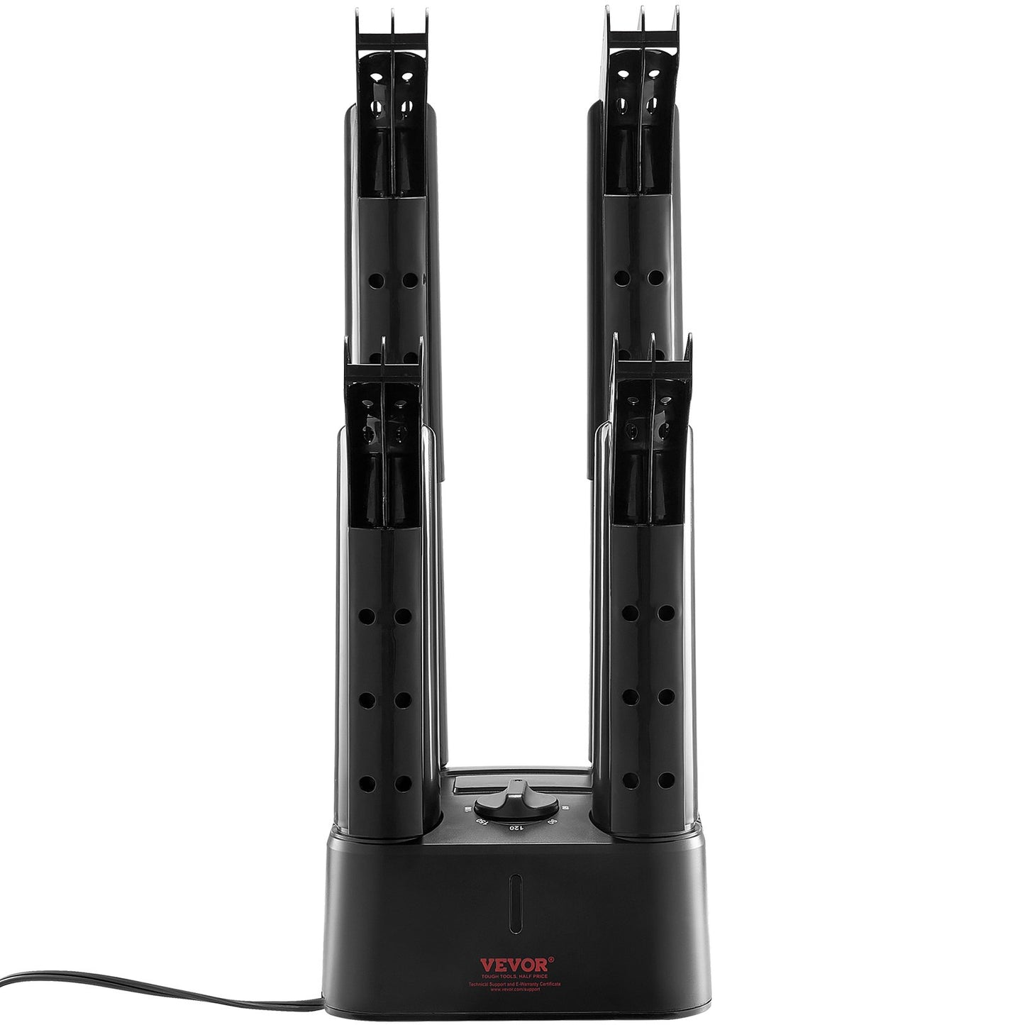 Detachable 4 Tubes Shoe Dryer, Portable Boot Dryer with Timer, Boot Warmers/Dryer with Heat Blower & ABS+PP for Snow Boots, Leather Shoes, Canvas Shoes, Socks, Black & Orange