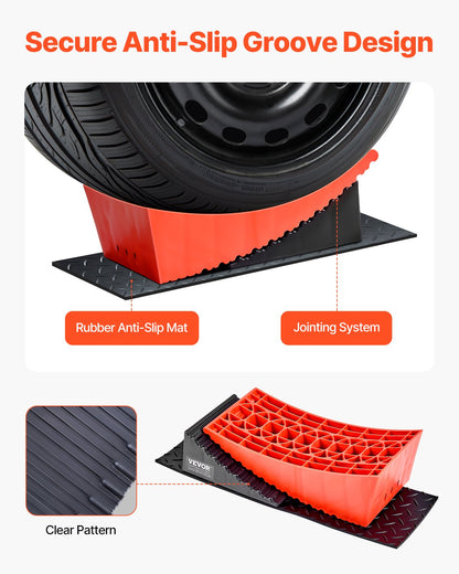 Camper Levelers, 2 Pcs RV Leveling Blocks, up to 8818.5lbs Camper Wheel Chocks, Max. 4" Leveling Height Heavy Duty Curved Levelers, RV Camper Leveler Kit with Anti-Slip Mat Carrying Bag Level