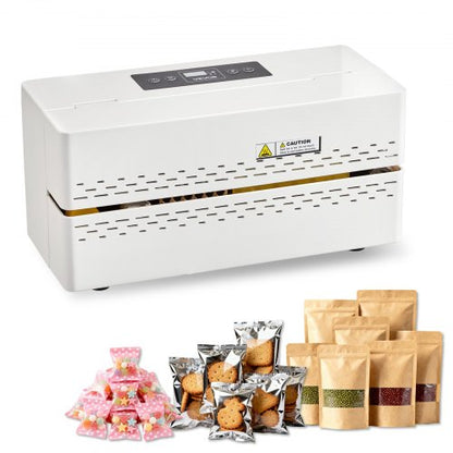 Kontinuierliche Siegelmaschine, 8–12 mm Siegelbreite, automatisches Bandsiegelgerät mit digitaler Temperaturregelung, automatischer Abschaltung, Heißsiegelmaschine für 0,06–0,2 mm dicke Plastikbeutel