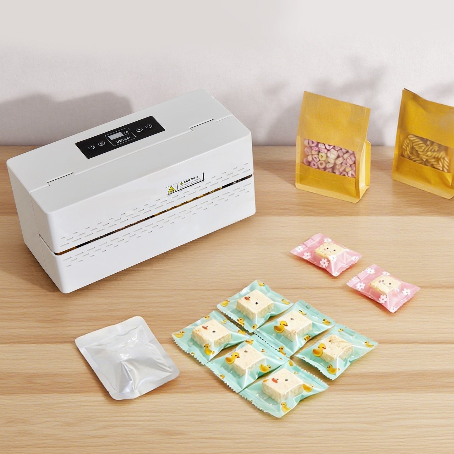 Kontinuierliche Siegelmaschine, 8–12 mm Siegelbreite, automatisches Bandsiegelgerät mit digitaler Temperaturregelung, automatischer Abschaltung, Heißsiegelmaschine für 0,06–0,2 mm dicke Plastikbeutel