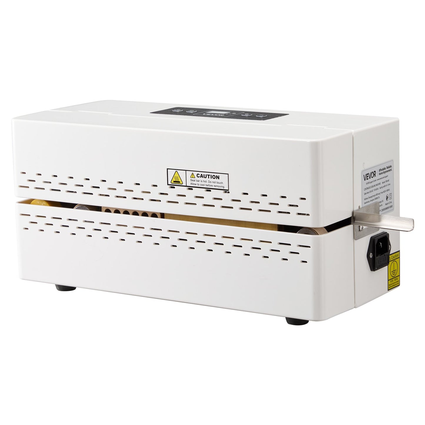 Kontinuierliche Siegelmaschine, 8–12 mm Siegelbreite, automatisches Bandsiegelgerät mit digitaler Temperaturregelung, automatischer Abschaltung, Heißsiegelmaschine für 0,06–0,2 mm dicke Plastikbeutel