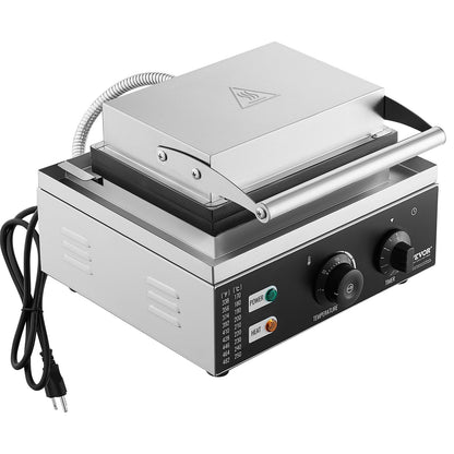 Elektrischer Donut-Maker, 1550 W, gewerbliche Donut-Maschine mit Antihaftbeschichtung, 6 Löcher, doppelseitige Heizfunktion, backt 6 Donuts, Temperatur 50–300 °C, für Gastronomie und Haushalt