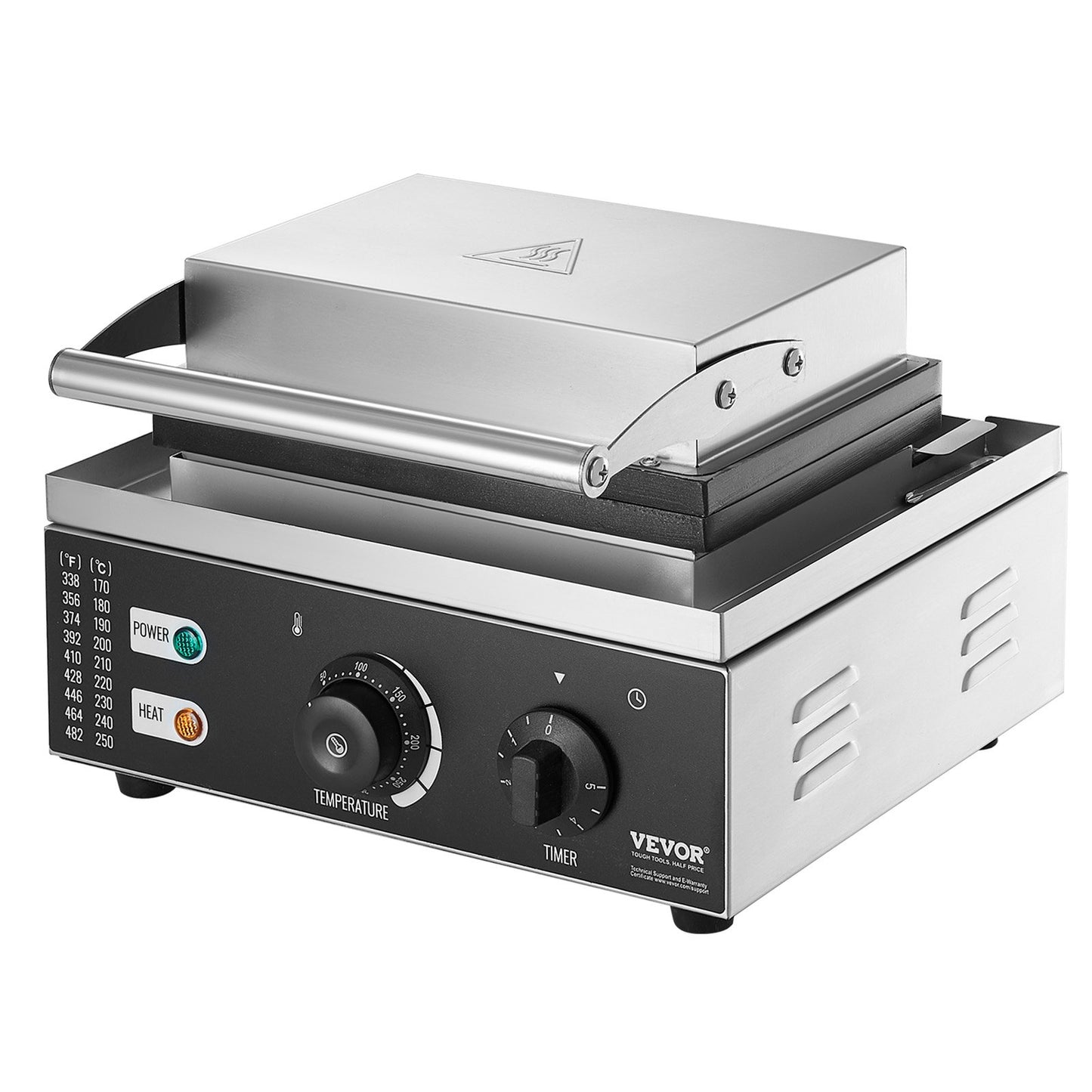 Elektrischer Donut-Maker, 1550 W, gewerbliche Donut-Maschine mit Antihaftbeschichtung, 6 Löcher, doppelseitige Heizfunktion, backt 6 Donuts, Temperatur 50–300 °C, für Gastronomie und Haushalt