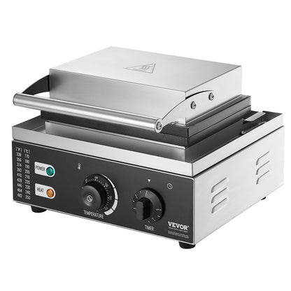 Elektrischer Donut-Maker, 1550 W, gewerbliche Donut-Maschine mit Antihaftbeschichtung, 6 Löcher, doppelseitige Heizfunktion, backt 6 Donuts, Temperatur 50–300 °C, für Gastronomie und Haushalt