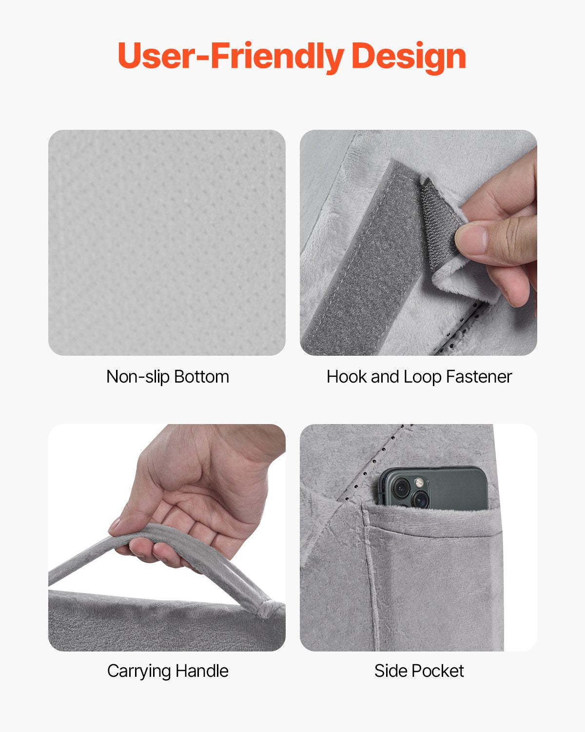 Wedge Pillow for Sleeping, 4 Pcs Adjustable Orthopedic Bed Wedge Set, Support Arm Leg Neck Shoulder, Post Surgery Pillow for Back Pain, Acid Reflux, Snoring Relief, Sitting up in Bed, Dark Grey