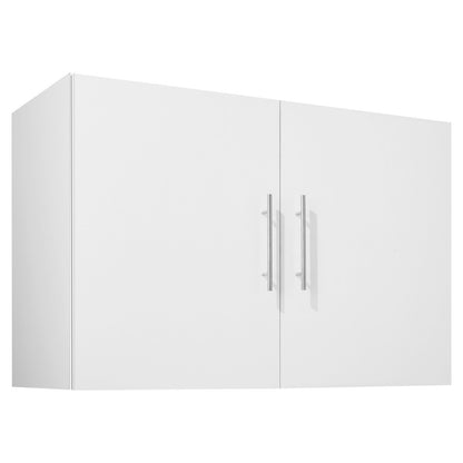 Laundry Room Wall Cabinet, 2-Tier Wall Mounted Hanging Cabinet with 2 Doors, Cupboard Organizer with Adjustable Shelf, for Bathroom, Kitchen, Garage, Laundry, 16 x 36 x 24 in (D x W x H), White