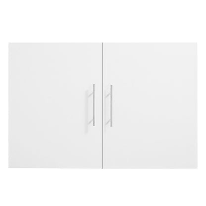 Laundry Room Wall Cabinet, 2-Tier Wall Mounted Hanging Cabinet with 2 Doors, Cupboard Organizer with Adjustable Shelf, for Bathroom, Kitchen, Garage, Laundry, 16 x 36 x 24 in (D x W x H), White