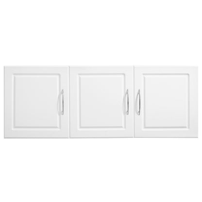 Laundry Room Wall Cabinet, 2-Tier Wall Mounted Hanging Cabinet with 3 Doors, Cupboard Organizer with Adjustable Shelf, for Kitchen, Garage, Laundry, 12.44 x 54 x 20.31 in (D x W x H), White