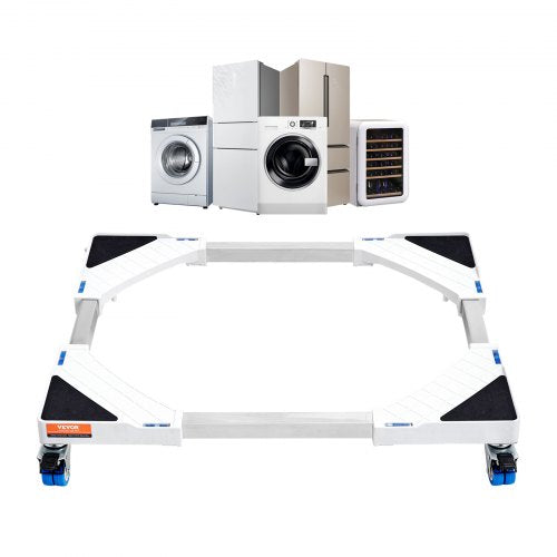 Mini-Kühlschrankständer, universeller Wäscheständer, verstellbarer Kühlschrankständer mit leichtgängigen Rollen, Waschmaschinenständer, multifunktionale Basis für Waschmaschine und Trockner, 381–615 mm breit, ausziehbar