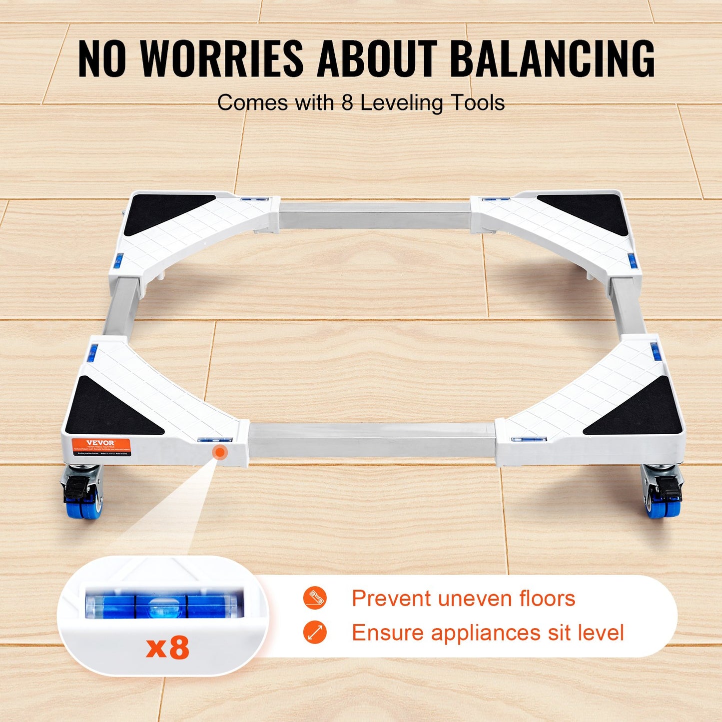 Mini Fridge Stand Universal Laundry Pedestal, Adjustable Refrigerator Stand with Smooth Casters, Washing Machine Pedestal Multi-Functional Base for Washer And Dryer, 381-615mm Wide Expandable