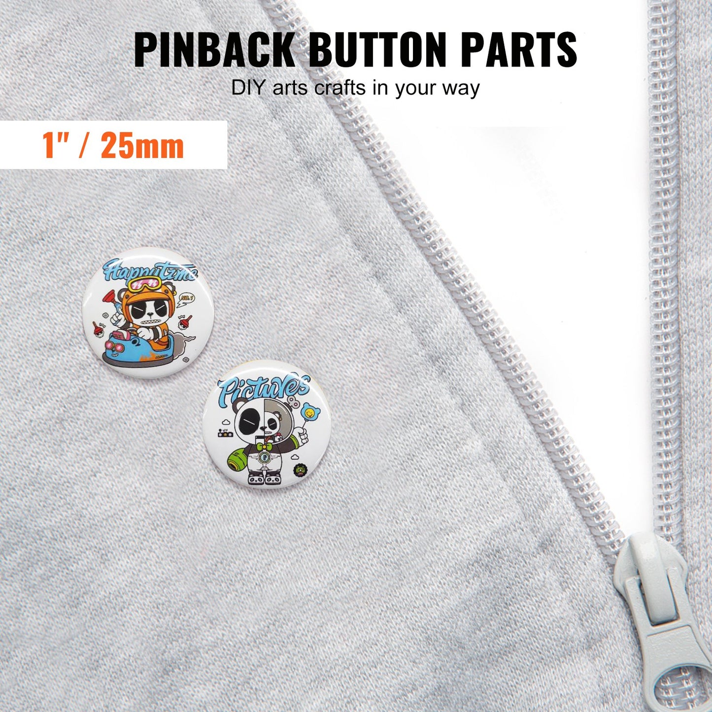 500 Sets 1 inch 25mm Pin Back Button Parts, DIY Round Button Badge Parts, Set Includes Metal Top, Plastic/Metal Button, Clear Film, and Blank Paper For Gifts Presents, Machine NOT Included