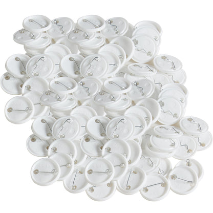 500 Sets mit 32 mm (1,25 Zoll) großen Anstecknadeln, DIY-Rundbutton-Teilen, Set beinhaltet Metallkappe, Kunststoff-/Metallknopf, Klarsichtfolie und Blankopapier für Geschenke, Maschine nicht enthalten