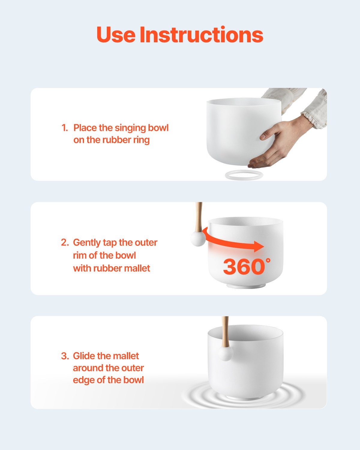 Crystal Singing Bowl, 8-inch F Note Heart Chakra Singing Bowl, Portable Frosted Quartz Singing Bowl with Rubber Mallet, O-Ring and 8" Carrying Bag, Perfect for Meditation Yoga Sound Healing Bath