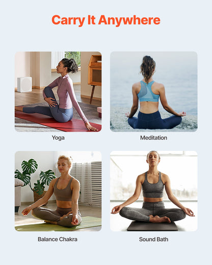 Crystal Singing Bowl, 8-inch F Note Heart Chakra Singing Bowl, Portable Frosted Quartz Singing Bowl with Rubber Mallet, O-Ring and 8" Carrying Bag, Perfect for Meditation Yoga Sound Healing Bath