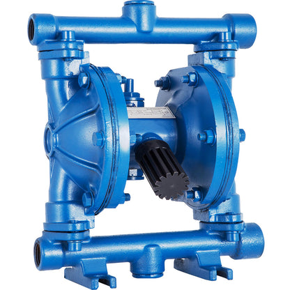 Air-Operated Double Diaphragm Pump, 1/2 in Inlet & Outlet, Cast Iron Body, 3 GPM & Max 90 PSI, Nitrile Diaphragm Pneumatic Transfer Pump for Petroleum, Diesel, Oil & Low Viscosity Fluids