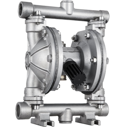 Air-Operated Double Diaphragm Pump, Inlet & Outlet, Stainless Steel Body, 11.36 L/min, PTFE Diaphragm Pneumatic Transfer Pump for Petroleum, Diesel, Oil & Low Viscosity Fluids