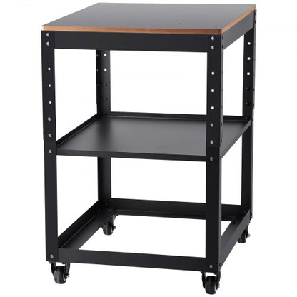 Planer Stand, 100 lbs/ 45 kg heavy loads, Three-Gear Height Adjustable thickness planer table,with 4 Stable Casters & Storage Space, for most planers, saws, bench-top machines, power tools