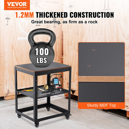 Planer Stand, 100 lbs/ 45 kg heavy loads, Three-Gear Height Adjustable thickness planer table,with 4 Stable Casters & Storage Space, for most planers, saws, bench-top machines, power tools