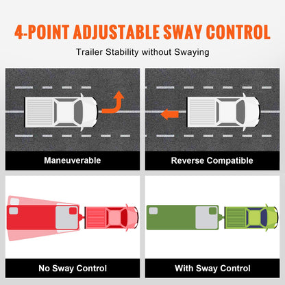 Gewichtsverteilungskupplung, 1.000 lbs (ca. 454 kg), Gewichtsverteilungskupplungssatz mit Stabilisierungssystem für Anhänger, 2-Zoll-Vollstahlschaft, 2-5/16-Zoll-Legierungsstahlkugel, pulverbeschichtete Lastverteilungskupplung, schwarz