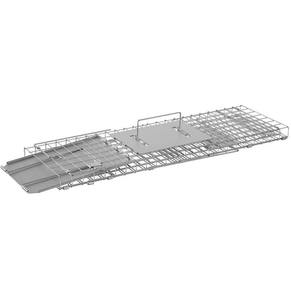 Live Animal Cage Trap, 61 x 20.3 x 20.3 cm Humane Cat Trap Galvanized Iron, Folding Animal Trap with Handle for Rabbits, Stray Cats, Squirrels, Raccoons, Groundhogs and Opossums