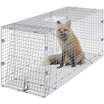 Live Animal Cage Trap 106.7 x 40.6 x 45.7 cm Humane Cat Trap Cats Squirrels Mouse