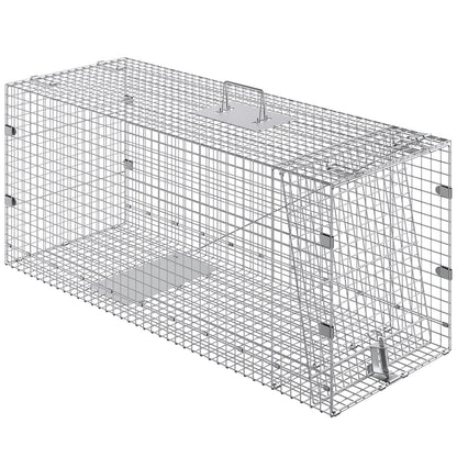 Live Animal Cage Trap 106.7 x 40.6 x 45.7 cm Humane Cat Trap Cats Squirrels Mouse