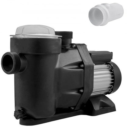 1 HP Pool Pump, 19200 L/h 750W Pool Pump In/Ground Swimming Pool Pump with Strainer Basket Pool Pump Motor for Clean Swimming Pool Water 1.97" Inlet/Outlet pool filter pump with 2 Fitting Hoses