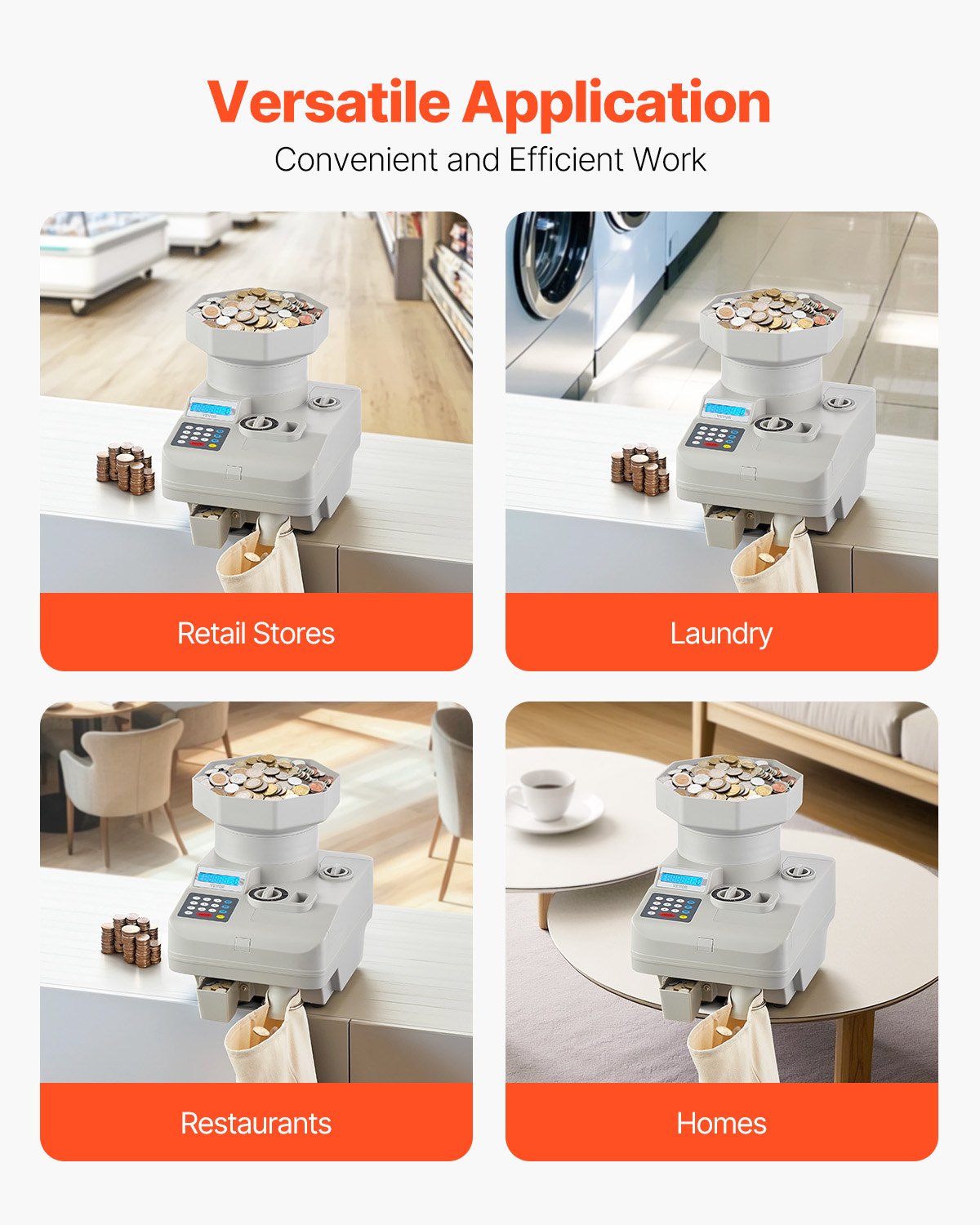 Coin Counter, Professional Coin Sorter with LED Display Holds up to 11000 Coins, Automatic Coin Sorter and Wrapper Machine for All Coins, Suitable for International Coins and Tokens