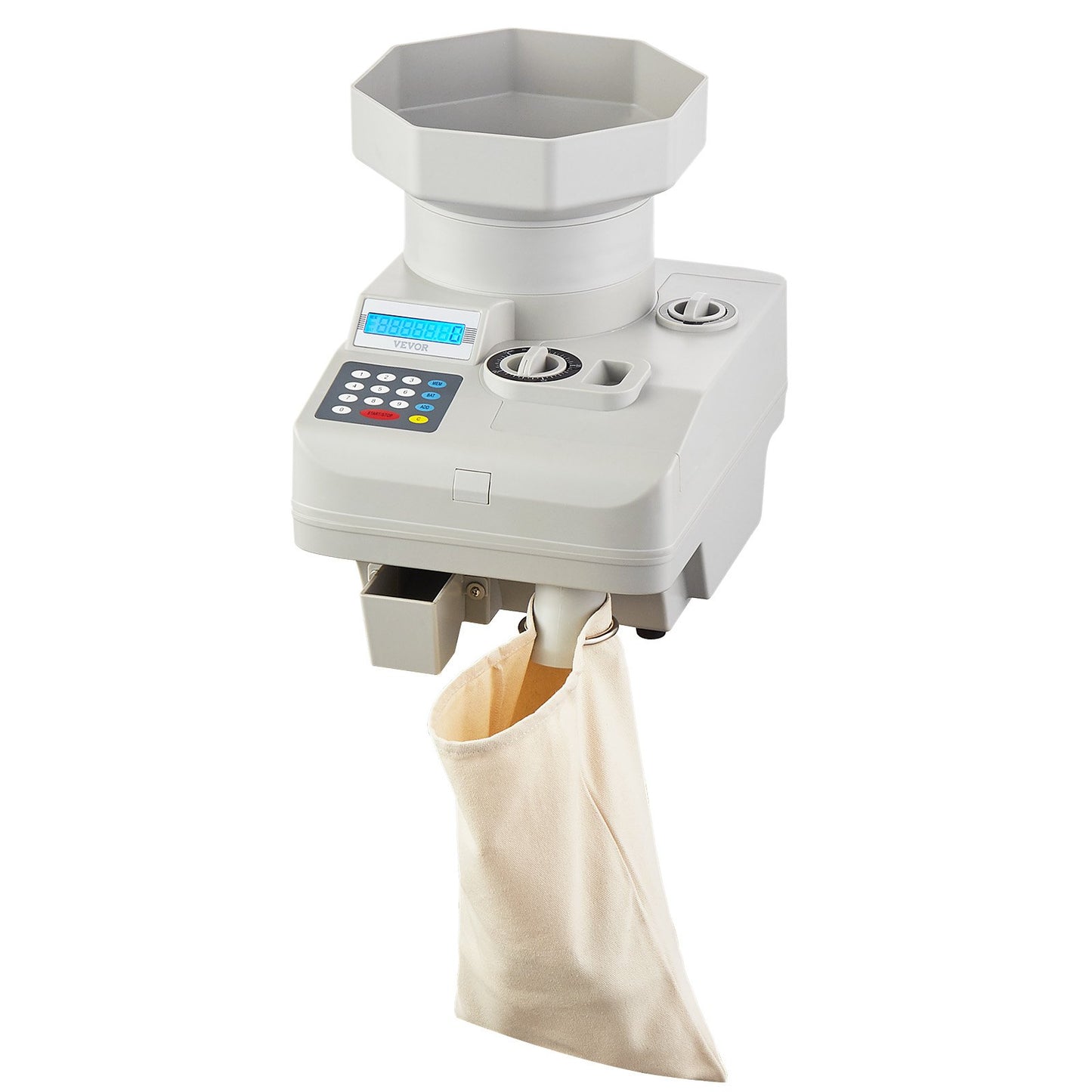 Coin Counter, Professional Coin Sorter with LED Display Holds up to 11000 Coins, Automatic Coin Sorter and Wrapper Machine for All Coins, Suitable for International Coins and Tokens