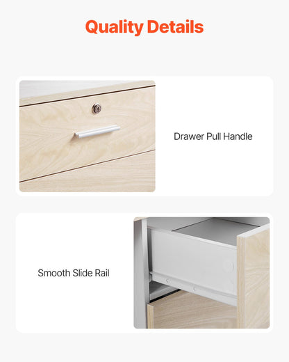 Reception Desk, 55.12 x 23.62 x 43.31 in Rectangular Front Counter Table, Office Reception Counter with Lockable Drawer and Storage Cabinet, for Checkout, Lobby, Beauty Salon and Office, Wood