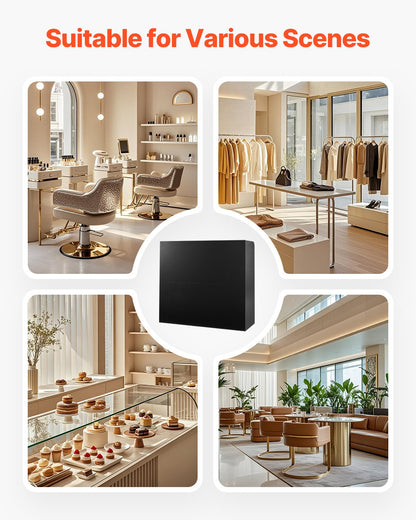 Rechteckiger Empfangstresen, 120 x 48 x 100 cm, mit abschließbarer Schublade und Schrank, für Kasse, Lobby, Schönheitssalon und Büro, Schwarz