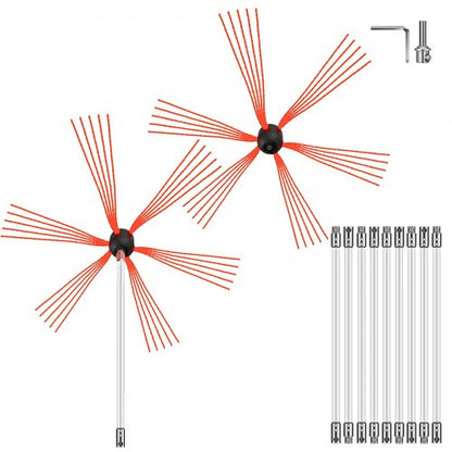 Schornsteinfeger-Set, Schornsteinreinigungsset 1005,8 cm Rußtau-Schornsteinreinigungsset