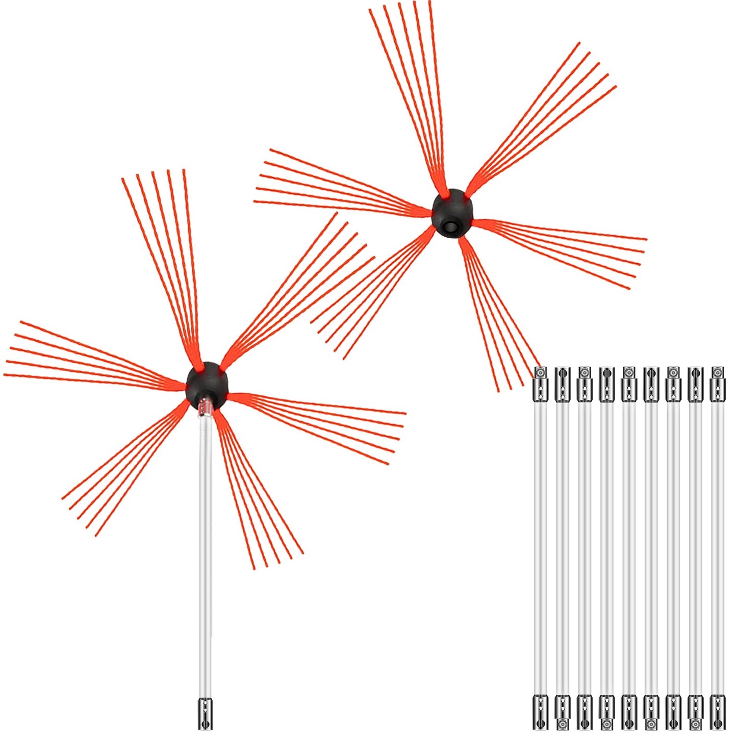 Schornsteinfeger-Set, Schornsteinreinigungsset 1005,8 cm Rußtau-Schornsteinreinigungsset