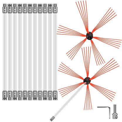 Schornsteinfeger-Set, Schornsteinreinigungsset 1188,7 cm Rußtau-Schornsteinreinigungsset
