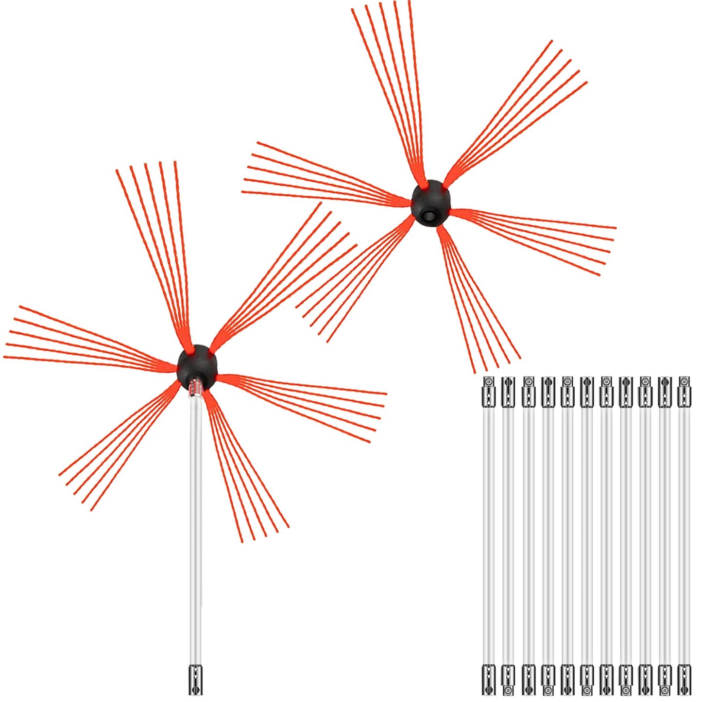 Schornsteinfeger-Set, Schornsteinreinigungsset 1188,7 cm Rußtau-Schornsteinreinigungsset