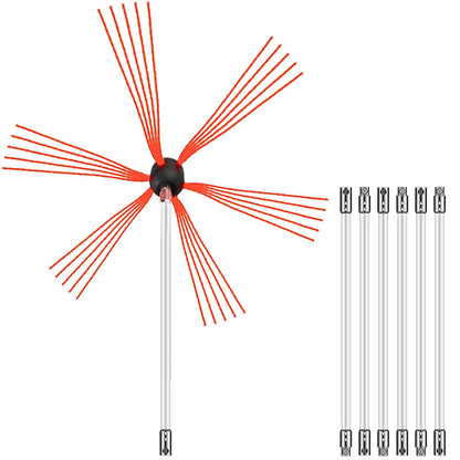 Schornsteinfeger-Set, Schornsteinreinigungsset 701 cm, Rußtau-Schornsteinreinigungsset