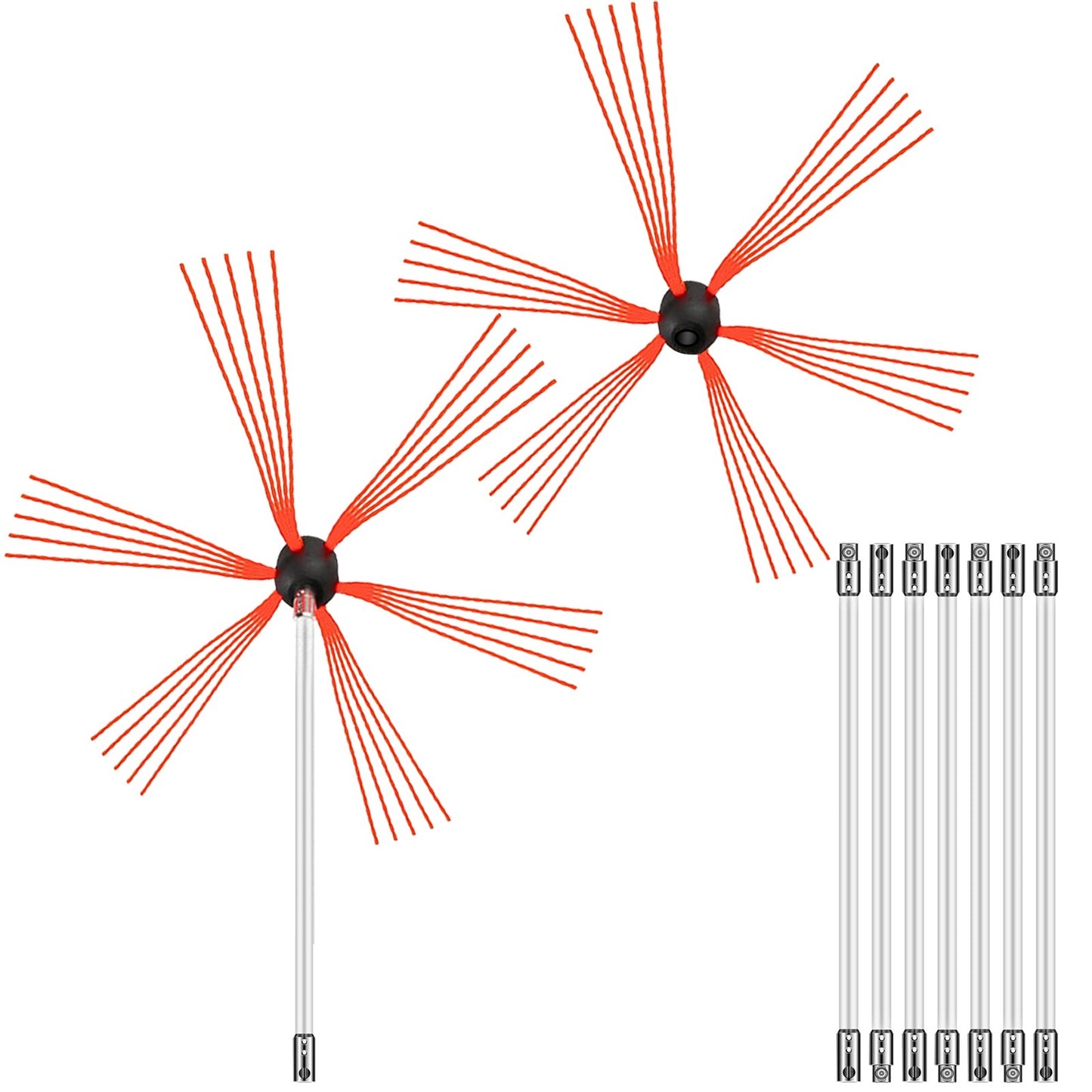 Schornsteinfeger-Set, Schornsteinreinigungsset 792,5 cm, Rußtau-Schornsteinreinigungsset